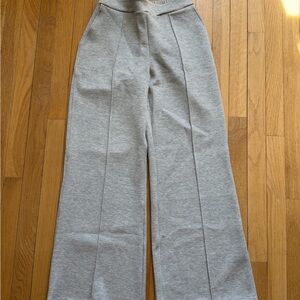 Wide Leg Knit Pants in Light Gray - Comfortable Everyday Style